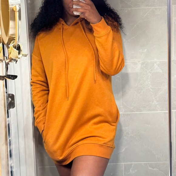 Yellow Plaid Hoodie Dress
